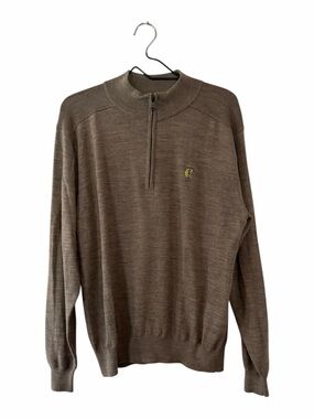 Cutter & Buck Merino Wool Half Zip Brown Sweater Men’s Size Large Country Club
